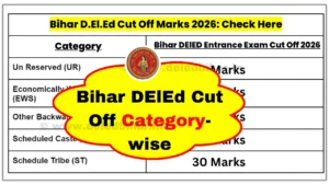 Bihar DElEd Cut Off Marks 2026