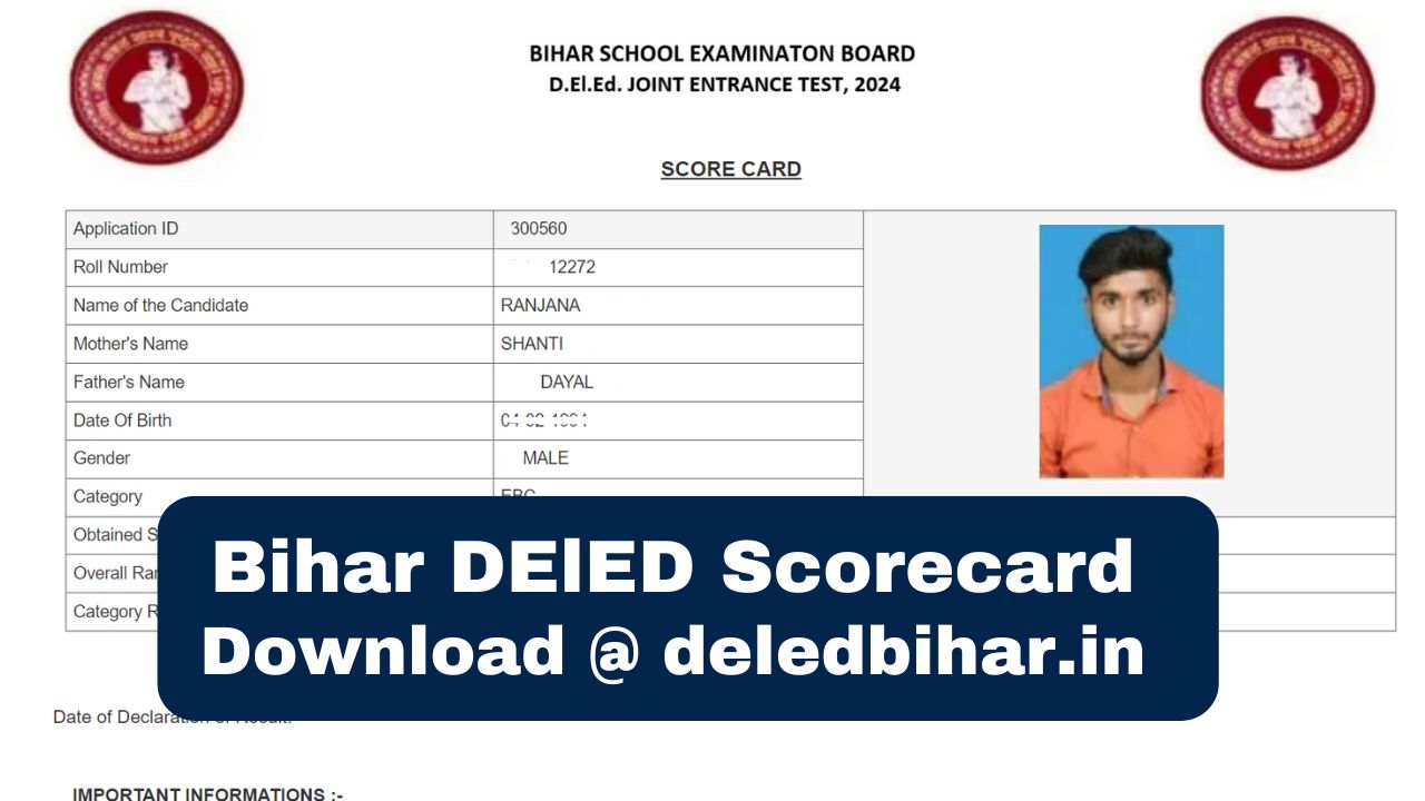 Bihar Deled Scorecard 2024 Link